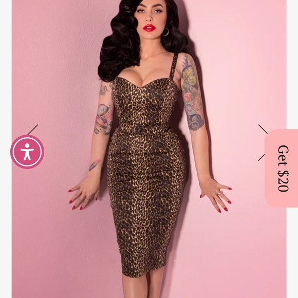 Vixen by Micheline Pitt Dresses & Skirts - Vixen by Micheline Pitt Leopard Print Dress in Brown and Black